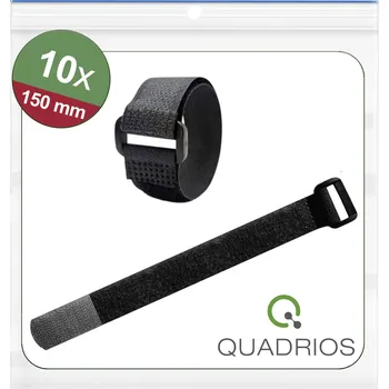 Zip Quadrios 25CA569 kabelový manažer na suchý zip ke spojování háčková a flaušová část (d x š) 150 mm x 20 mm černá 10 ks