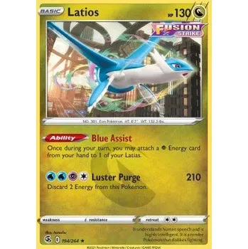 Karetní hra Pokémon FST 194/264 Latios - Fusion Strike Stav: Near Mint, Verze: REVERSE HOLO