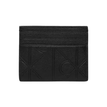 Peněženka Pouzdro na kreditní karty Calvin Klein Xl Emblem Aop Emboss Card Case LV04D1174G Černá OS