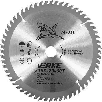 Pilový kotouč VERKE Pilový kotouč s SK plátky 185x20mm 60 zubů + redukce 12,7/16mm