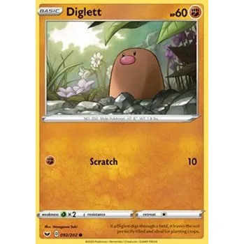 Karetní hra Pokémon SSH 092/202 Diglett - Sword & Shield Stav: Near Mint, Verze: REVERSE HOLO
