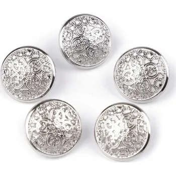 Knoflík Kovový knoflík filigrán velikost 24", 28", střední, 5 (24") stříbrná