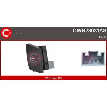Spínač, zvedací zařízení oken CASCO CWR73031AS