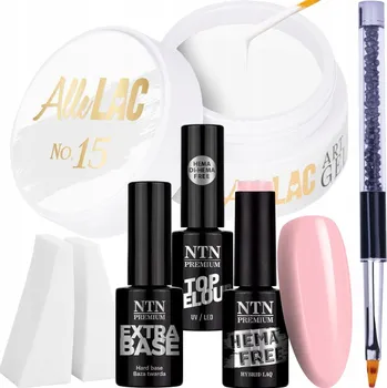 Lak na nehty Sada na nehty Babyboomer Mat 6v1 Gel Báze Lak Top Štěteček Houbičky