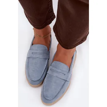 Dámské mokasíny Dámské mokasyny z eko semiše modré Renelia 38