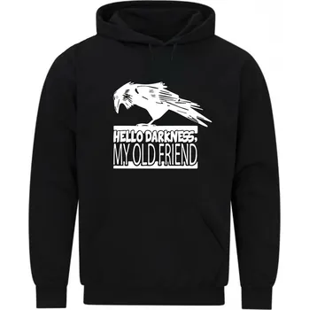 Pánská mikina Pánská mikina Temný Havran Hello Darkness My Old Friend (Velikost: 5XL, Barva: Černá)