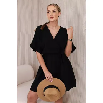 Dámské šaty Mušelínové šaty s pasem černý UNI