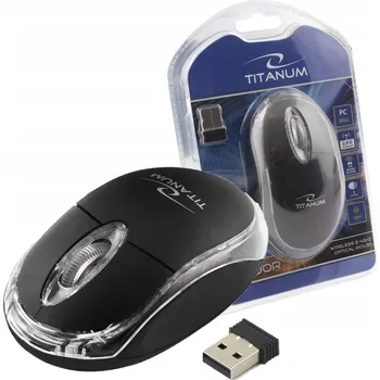 Myš TITANUM bezdrátová myš Optická 3D CONDOR 2,4GHZ ČERNÁ Dobrá