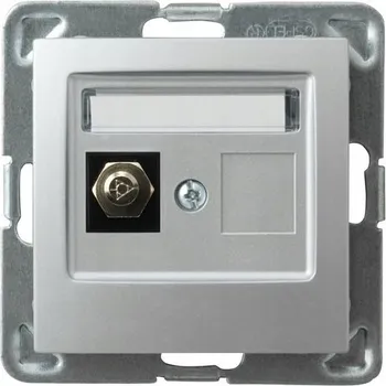 Elektrická zásuvka Stříbrná nástěnná Elektrická Zásuvka Ospel