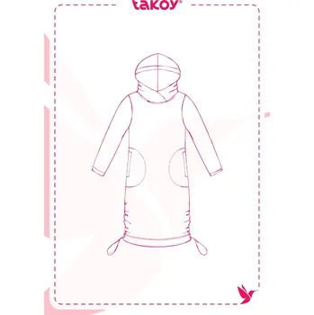 Elektronický PDF střih dámské teplákové šaty s kapucí Eva-32-38