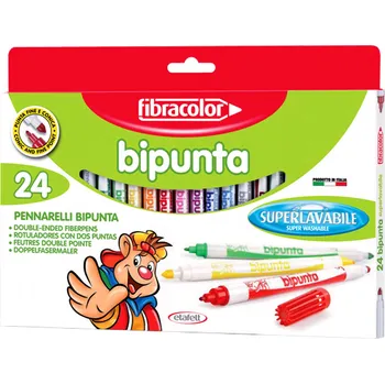 Fixy popisovače se dvěma hroty fixy Fibracolor 24 ks