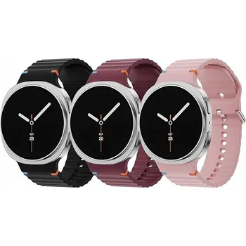 Řemínek na hodinky ABOVEAC Řemínek pro Samsung Galaxy Watch 8 46/44mm 3 ks růžový, černý, vínový
