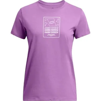Dámské oblečení Dámské tričko Under Armour BOX ORIGINATORS XL Fialová, Bílá