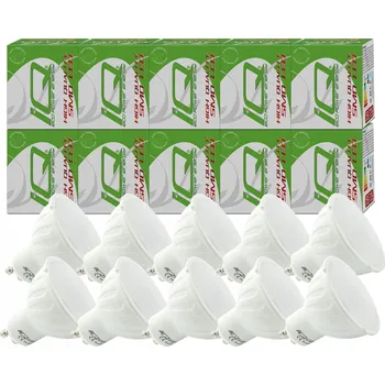 Žárovka LED ŽÁROVKA GU10 6W STUDENÁ BÍLÁ CCD 600LM SADA 10 Ks