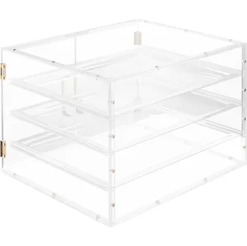 Vevor Výstavní vitrína na pečivo 4-poličková akrylová na pult 570×455×405 mm