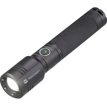 Svítilna TOOLCRAFT SMD LED kapesní svítilna, nastavitelná, s USB rozhraním, s režimem stroboskopu, napájeno akumulátorem, 1000 lm, 35 h, 194 g