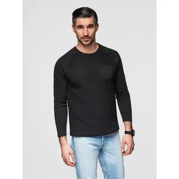 Pánské oblečení Pánský dlouhý rukáv s vaflovou texturou - černá V4 OM-LSCL-0109 - L