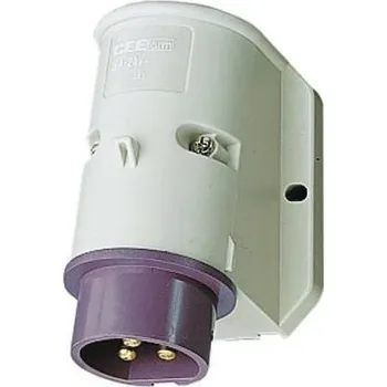 Elektrická zásuvka Průmyslový napájecí konektor Zástrčka, Nástěnná montáž, Samec, formát pólů: 2P, orientace těla: Pravý úhel barva