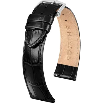 Řemínek na hodinky Louisianalook L - Kožený řemínek na hodinky 20 mm černý