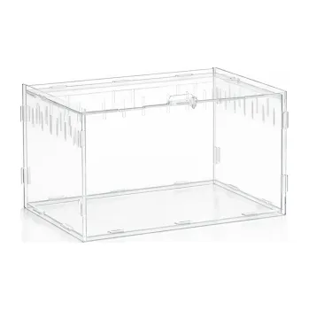 Teraristika Akrylové terárium pro plazy 10 x 8 x 7 cm Mini chovná krabice pro tarantule, pavouky, skorpióny a plazy s větracími otvory