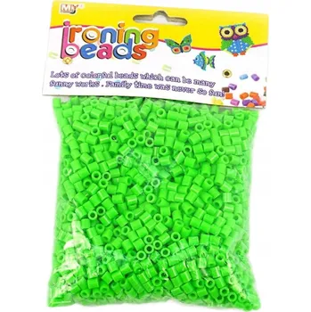 Dětské navlékací korálky ZAŽEHLOVACÍ KORÁLKY 2000 KS ZELENÉ PERLEŤOVÉ PRO TVORBU VZORŮ