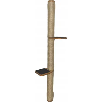 Škrabadlo na zeď pro kočky se dvěma policemi – 3x38 cm – Silné sisalové lano