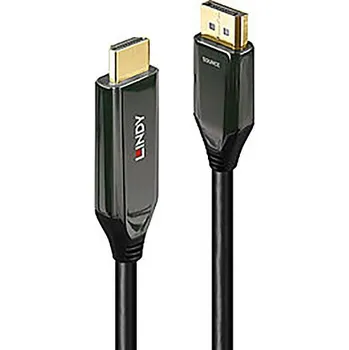 Audio kabel LINDY DisplayPort / HDMI kabelový adaptér Konektor DisplayPort, Zástrčka HDMI-A 3.00 m černá 40932 Kabel DisplayPort