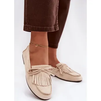 Dámské mokasíny Dámské mokasíny s třásněmi světle béžové Janelisse 41