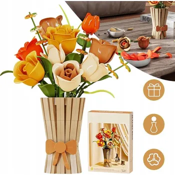 ostatní stavebnice DÁREK PRO STAVEBNICE KVĚTINY 3D PUZZLE KVĚTINOVÁ KYTICE