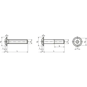 Šroub šroub půlkulatá ocel 10.9 TFč M8 16 mm