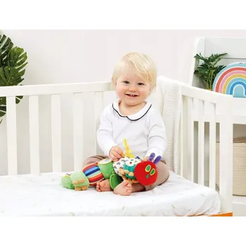 Hračka pro nejmenší Rainbow Designs Hračka pro miminka s motivem Hladové housenky - Měkká aktivní hračka pro rozvoj smyslů