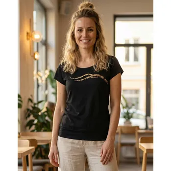 Dámské tričko Dámské triko ALTISPORT CARRYOVER ALW001120 ČERNOZLATÁ XL