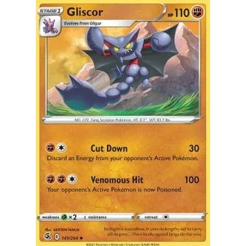 Karetní hra Pokémon FST 141/264 Gliscor - Fusion Strike Stav: Near Mint, Verze: REVERSE HOLO