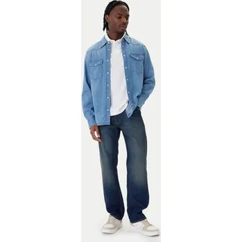 Pánská móda Tommy Jeans džínová košile Western DM0DM23029 Modrá Regular Fit L