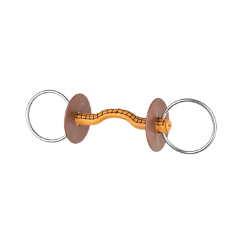 Udidlo pro koně Beris stihlové udidlo, Konnex kožený náustek, tenký oblouk pro jazyk, kroužky 7,5 cm, 130 mm