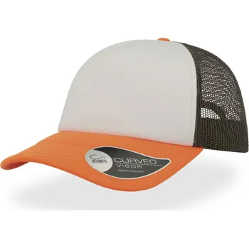 Pracovní přilba Atlantis Headwear Kšiltovka Rapper, 5 panelová, síťovaná COT332070y0299-white/olive UNI Bílá/olivová/oranžová