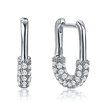 Náušnice MINET Luxusní stříbrné náušnice se zirkony JMAS0330SE00