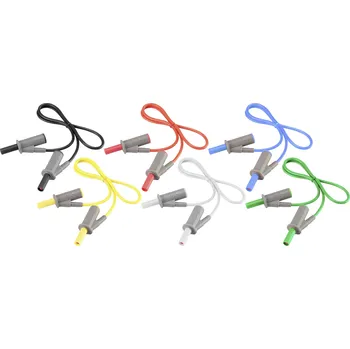 Měřicí kabel VOLTCRAFT MSB-501 sada měřicích kabelů lamelová zástrčka 4 mm lamelová zástrčka 4 mm 25.00 cm 12 ks