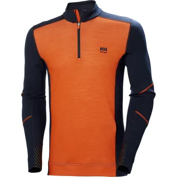 pracovní tričko Helly Hansen Tričko LIFA Merino 75107 s 1/2 zip, funkční, dlouhý rukáv, pánské COT595107aip01-navy/dark o S Navy/oranžová tmavá