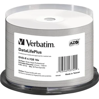 Optické médium Verbatim 43744 DVD-R 4.7 GB 50 ks vřeteno s potiskem