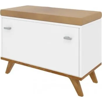 Botník Botník s sedátkem Mirjan 69 x 50 x 35 cm bílý