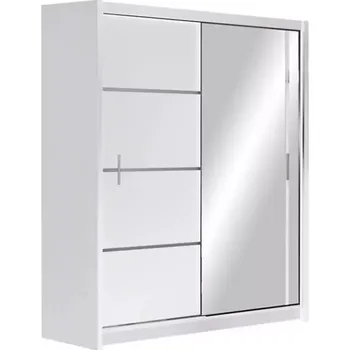 Předsíňová stěna Skříň Vista 150cm Bílá/Zrcadlo