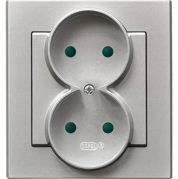 Elektrická zásuvka Stříbrná nástěnná Elektrická Zásuvka Ospel