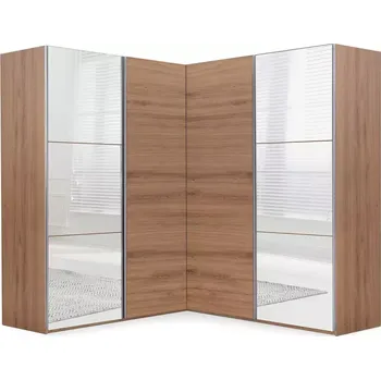 Předsíňová stěna Rohová šatní skříň Merida dub divoký/zrcadlo