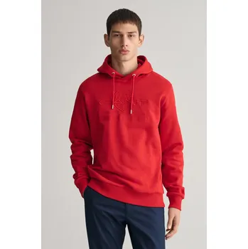 Pánské oblečení MIKINA GANT REG TONAL SHIELD HOODIE RUBY RED