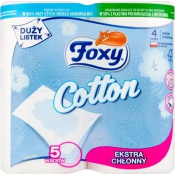 Toaletní papíry Suchý toaletní papír bez vůně Foxy 4 ks