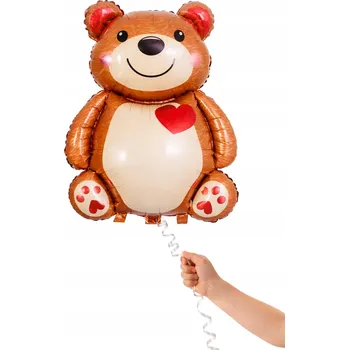 Balónek Fóliový balónek Medvídek se srdcem Valentýnský Dárek Pro Ni Pro Dítě