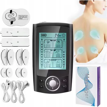 Masážní přístroj ELEKTROSTIMULÁTOR SVALŮ TENS EMS 2 KANÁLY 36 REŽIMŮ LÉČBY 12 ELEKTROD