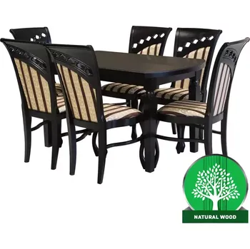 Jídelní set Jídelní set Olaf 1+6 Černá 140x80+40