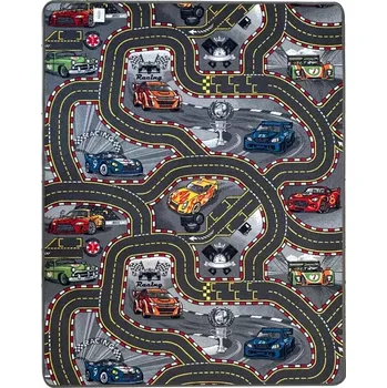 Koberec Dětský koberec Racers 97 1,0/1,65 šedý
